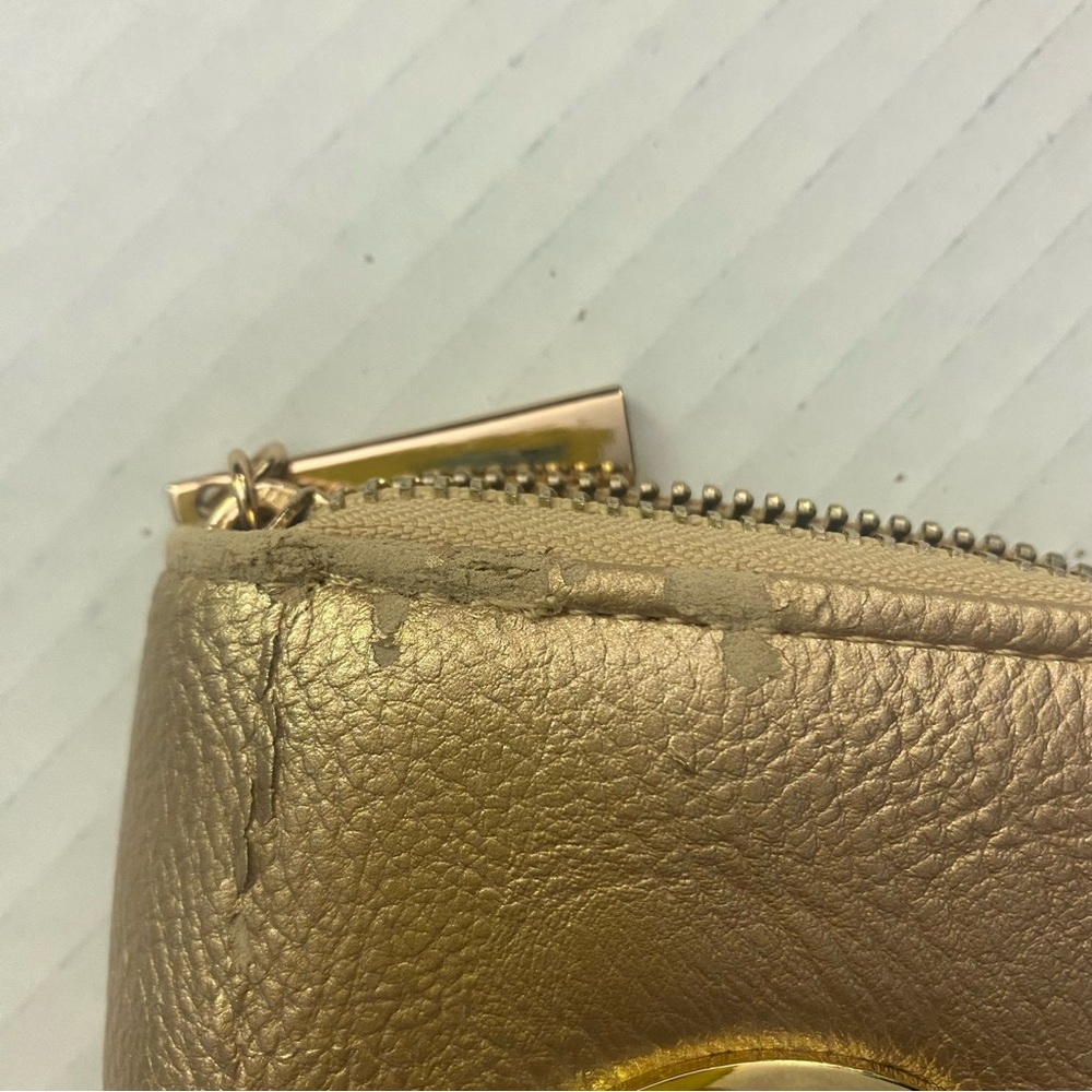 Tory Burch Gold Leather Wallet FUC - Picture 9 of 11